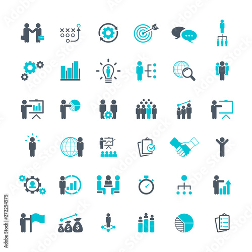 Universal business management and human resources icon set. Universal icons for web and mobile. Vector.