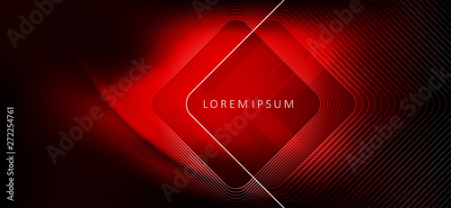 Abstract dark red composition with square frame
