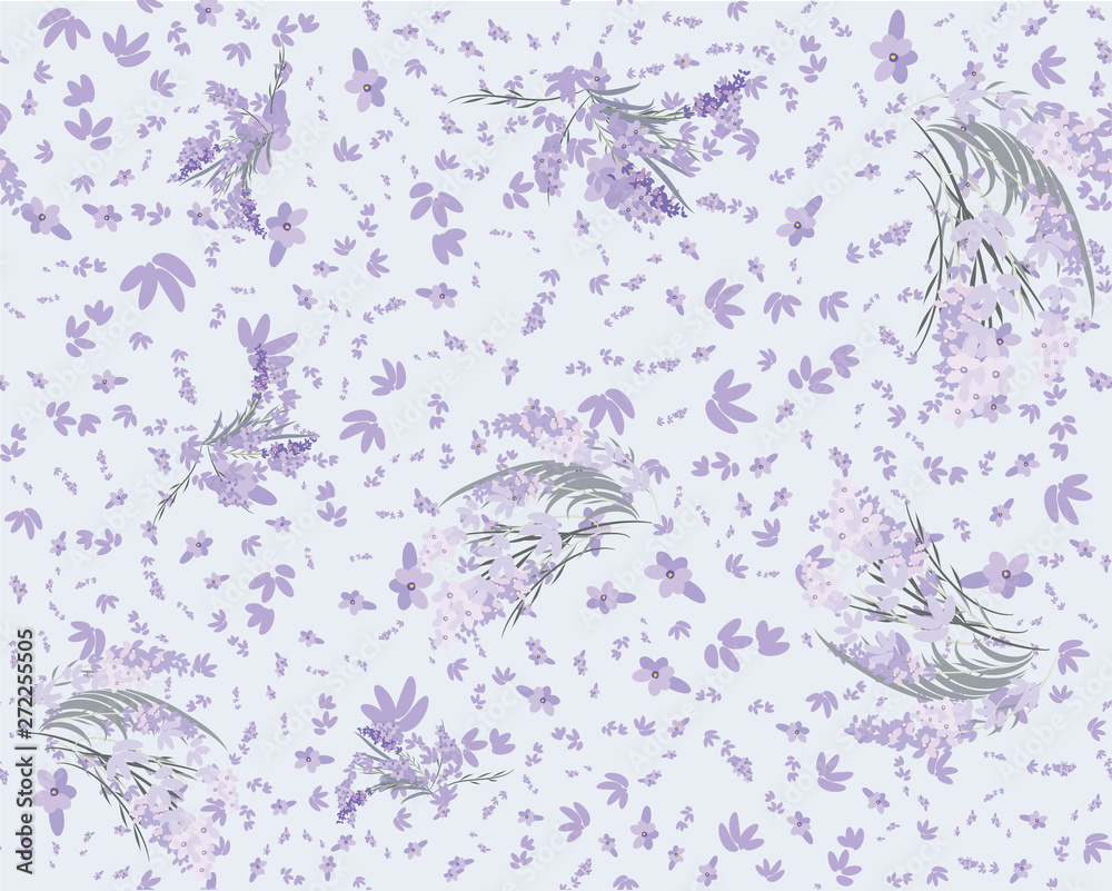 Floral lavender retro vintage background, vector illustration