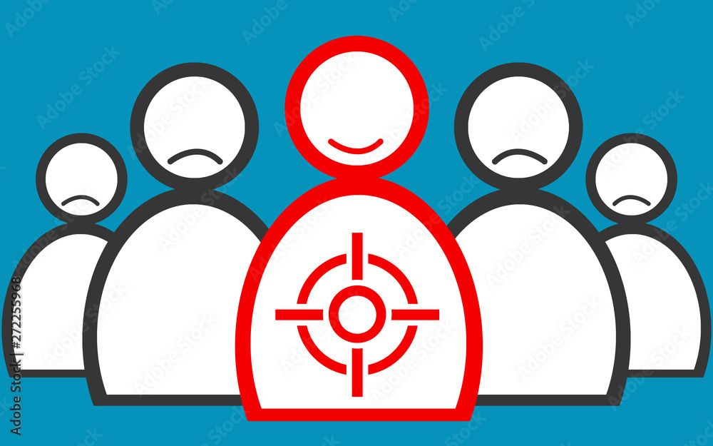 Target icon aim with happy people Target icon aim with happy people
