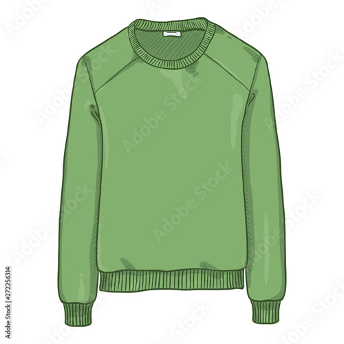 Vector Cartoon Illustration - Green Sweatshirt