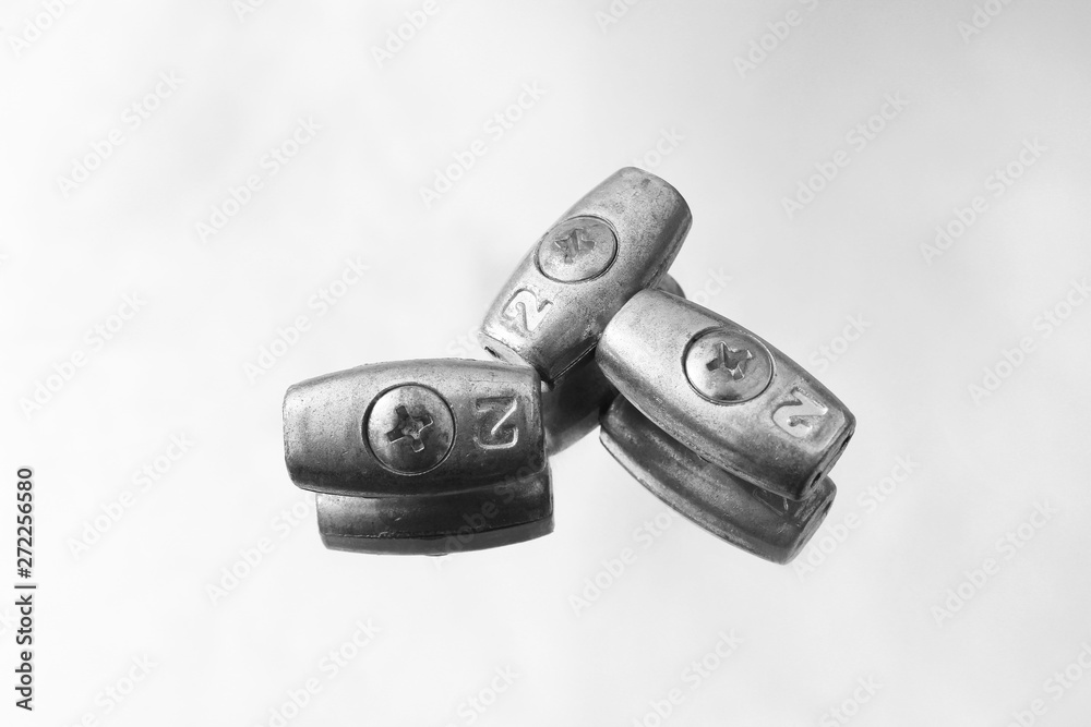 Metal steel rope clamp. Monochrome. Metal steel rope clamp. Monochrome.