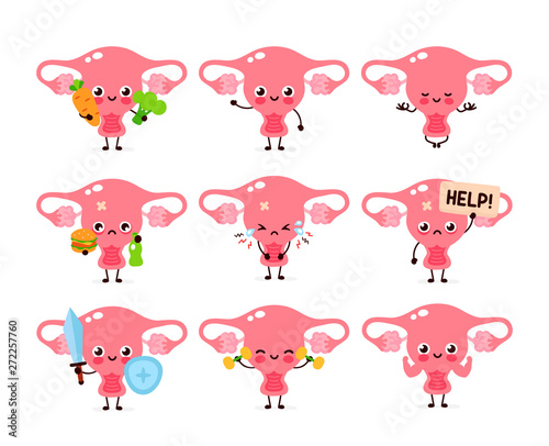Fényképezés Cute healthy happy women uterus organ