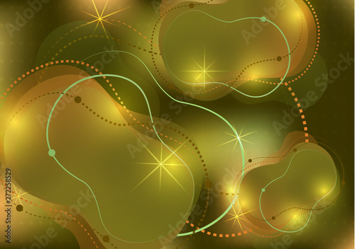 Abstract dynamic fluid against a bright gradient mesh. Liquid dynamics with forms and elements.
