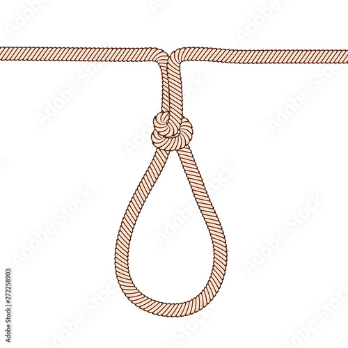 Hang rope icon. Suicide noose or execution concept for your design. Vector illustration