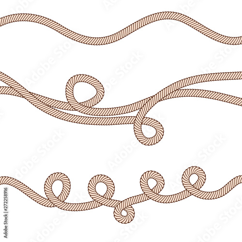 Rope waves like frame on white, stock vector illustration