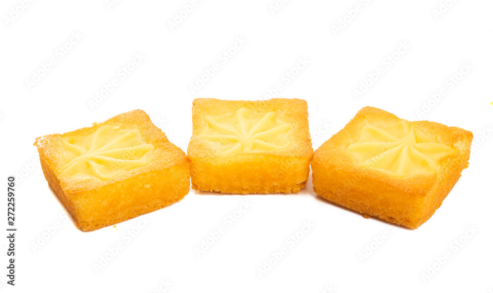 sponge cake with vanilla cream isolated sponge cake with vanilla cream isolated