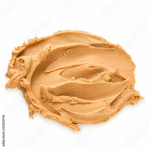 Smear of peanut butter on white