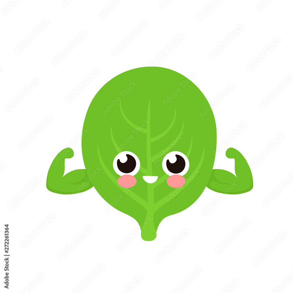 Strong healthy happy spinach character Strong healthy happy spinach character