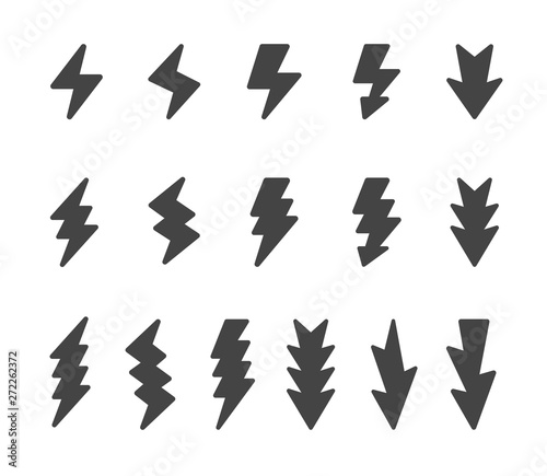 lightning and thunder icon set,vector and illustration