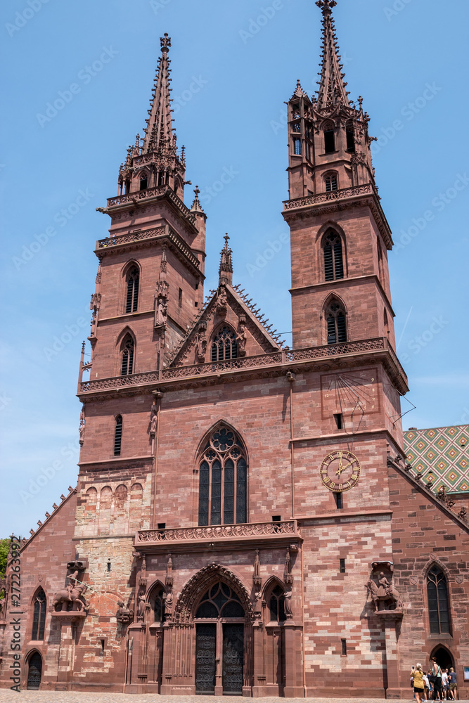View on Basel Minster is one of the main landmarks city of Basel