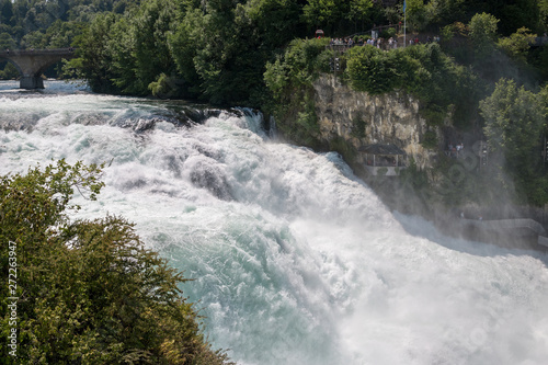 The Rhine Falls is the largest waterfall in Europe in Schaffhausen, Switzerland