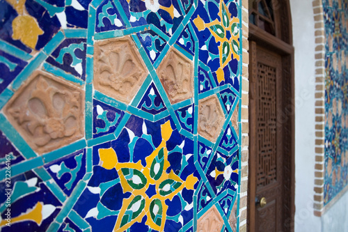 Decorative tiles at facade ...