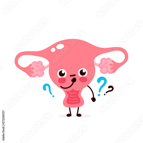 Fényképezés Cute uterus with question mark character