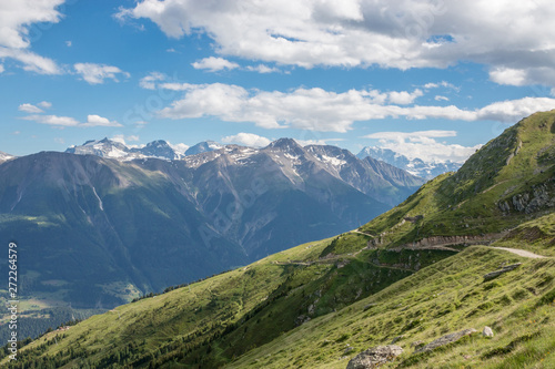 View closeup mountains scene, route great Aletsch Glacier © TravelFlow