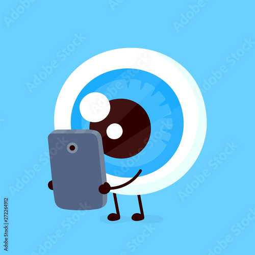 Cute healthy happy human eyeball