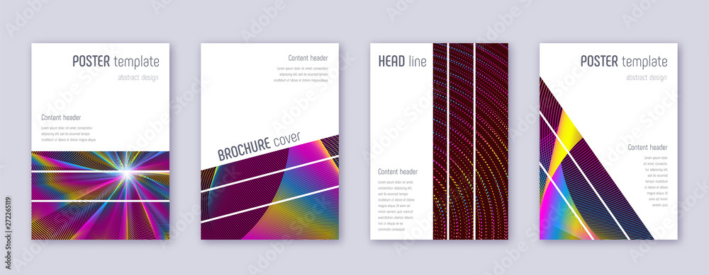 Geometric brochure design template set. 