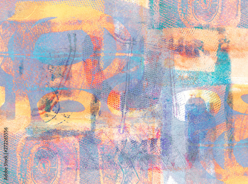 Wallpaper Mural Handmade Abstract Acrylic Design on Watercolour Paper Background Torontodigital.ca