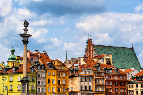 Picturesque Old Town of Warsaw in Poland