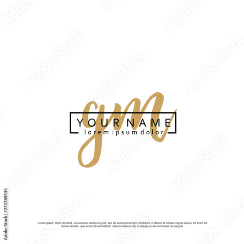 Initial G M GM elegant logo template vector