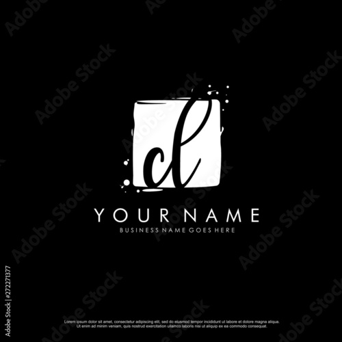 C L CL initial square logo template vector