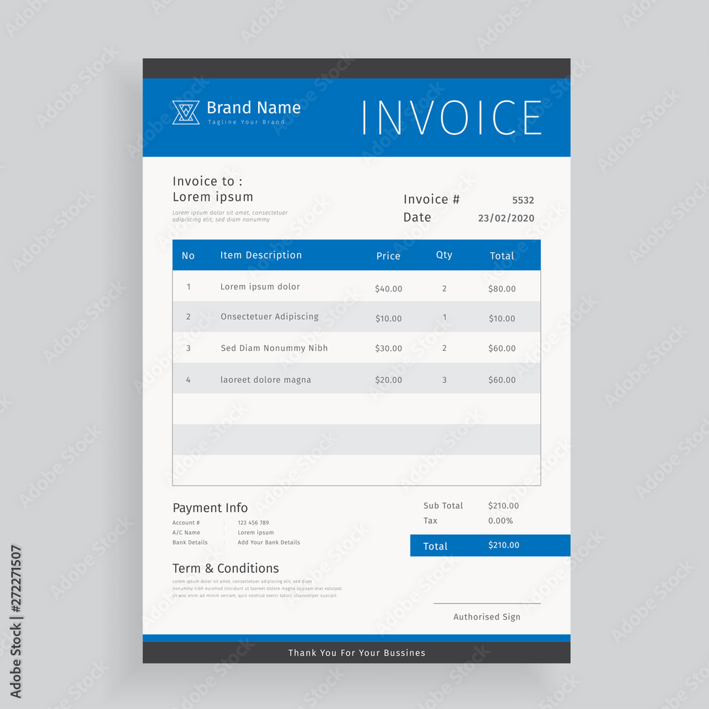 creative design of modern invoice templates