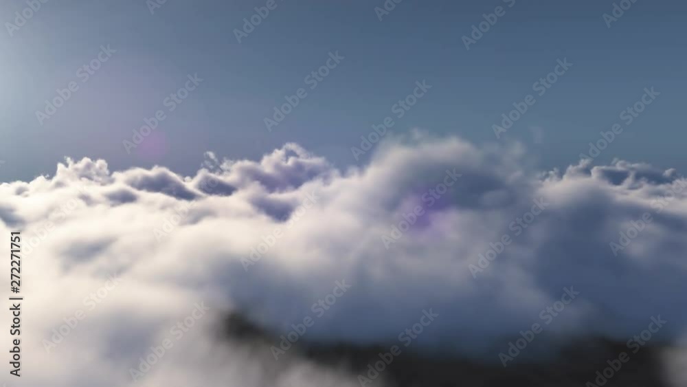 Vidéo infinie sans coupure - Survol de nuages