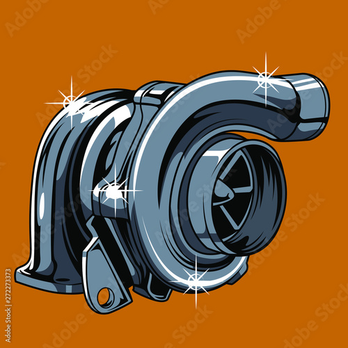 car auto part turbo charger vector illustration