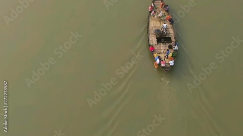 Ganga river meeting Kaveri, Mayapur, India, 4k aerial  photo