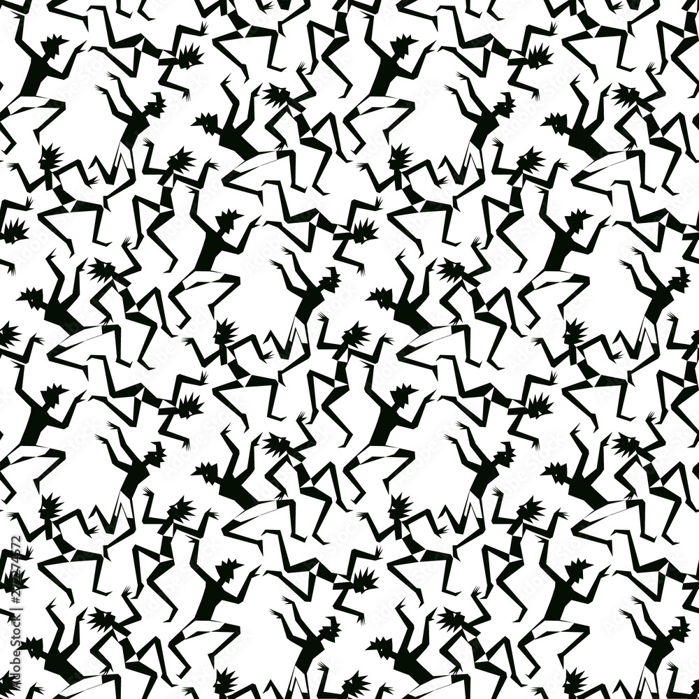 Geometric style dancing people on the beach Geometric style dancing people on the beach
