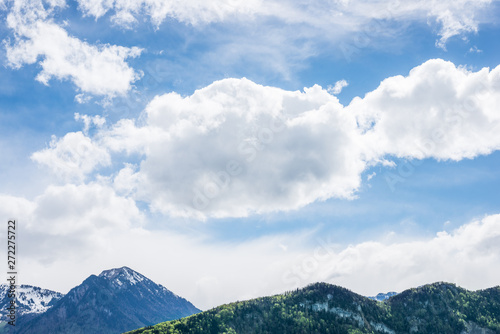 Cloudy sky over the mountains of the Alps.