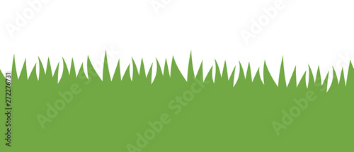 Green Grass Border. Seamless pattern. isolated on white background