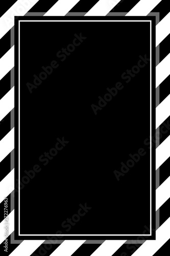fashionable black and white stripe frame template for background copy space, banner frame striped awning, stripe frame for advertising promotion special sale discount on media online beauty products