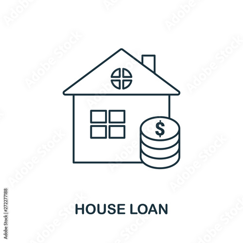 House Loan outline icon. Thin line style icons from personal finance icon collection. Web design, apps, software and printing simple house loan icon
