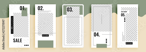Trendy editable template for social networks stories, vector illustration. Design backgrounds for social media.