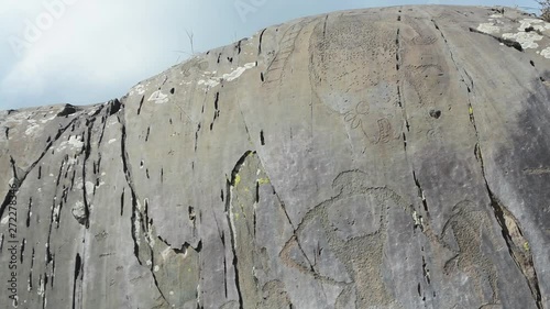 ancient petroglyphs found on the site Kalbak-Tash in the Altai Mountains