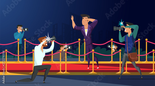 Paparazzi taking picture of celebrity illustration
