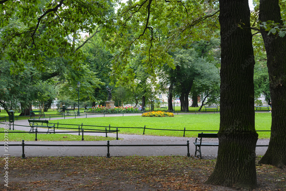 Planty park around Old town, Krakow, Poland