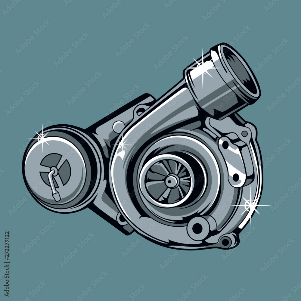 car auto part turbo charger vector illustration car auto part turbo charger vector illustration