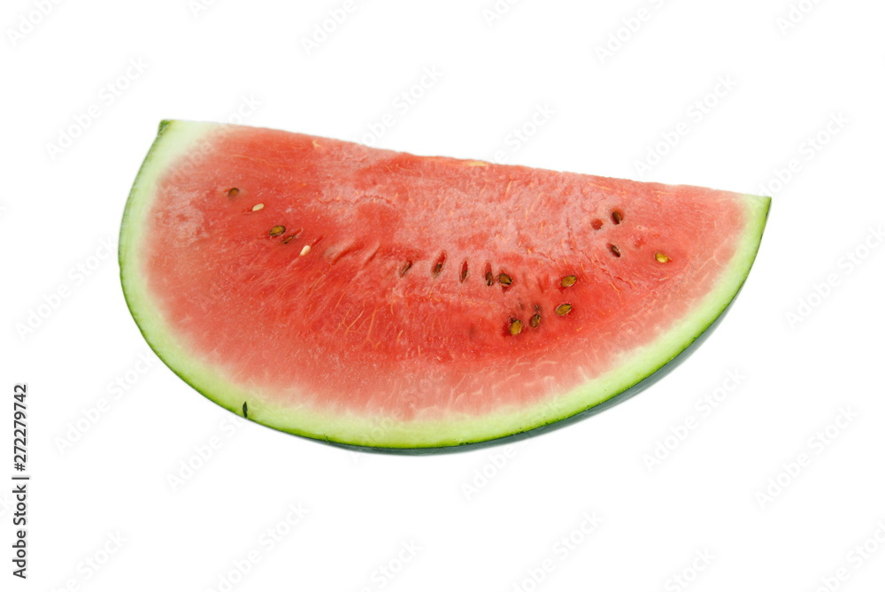 Quarta parte de uma melancia, fatia partida de melancia madura Quarta parte de uma melancia, fatia partida de melancia madura