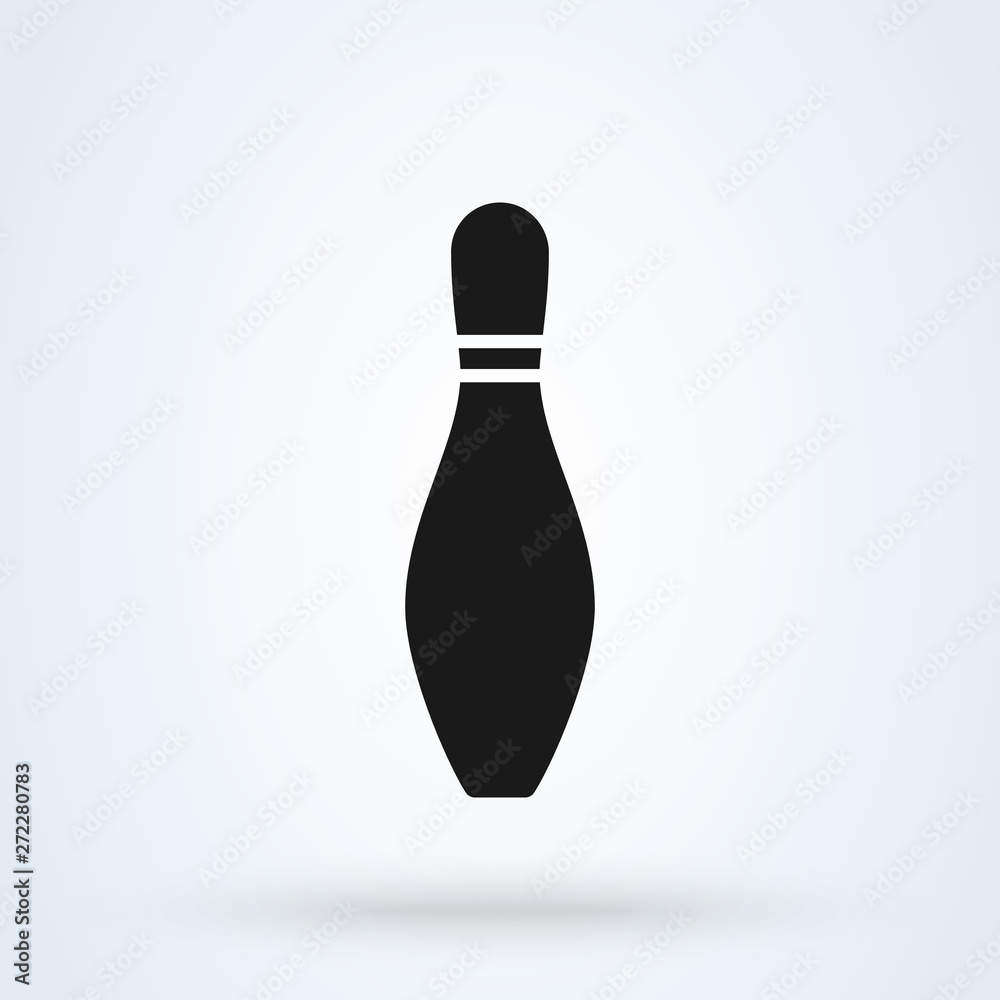 bowling game Simple vector modern icon design illustration.