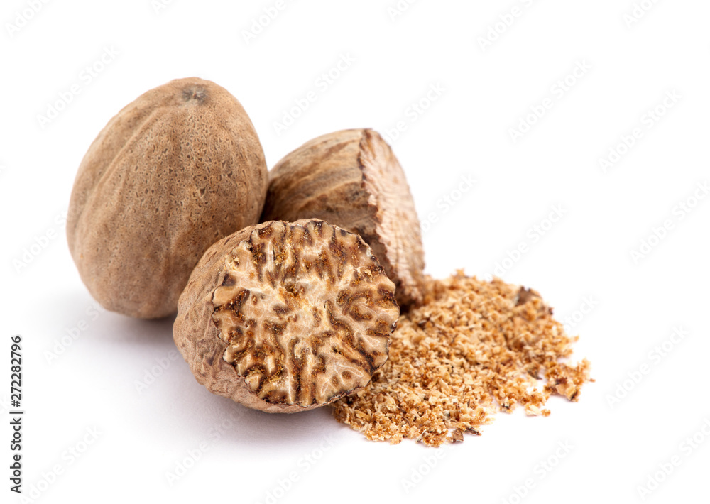 nutmeg isolated on white background nutmeg isolated on white background