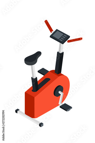 Stationary bicycle isometric illustration