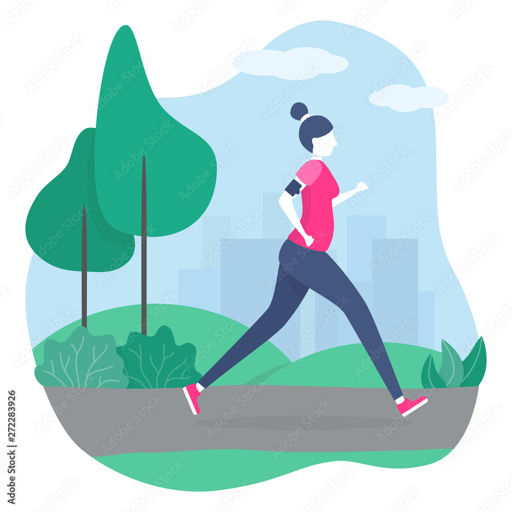 Girl running in park healthy lifestyle concept Girl running in park healthy lifestyle concept