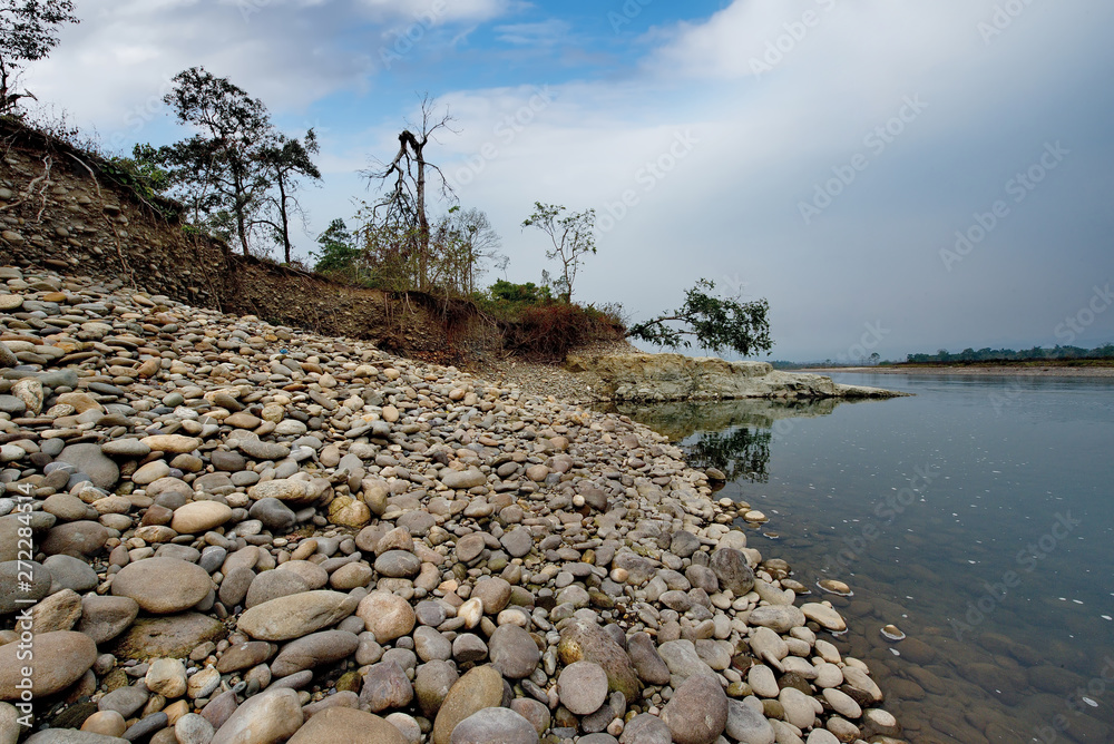 Eastern India. Foothills Of The Southern Himalayas. Mountain river Pangen (right tributary of the Brahmaputra river).