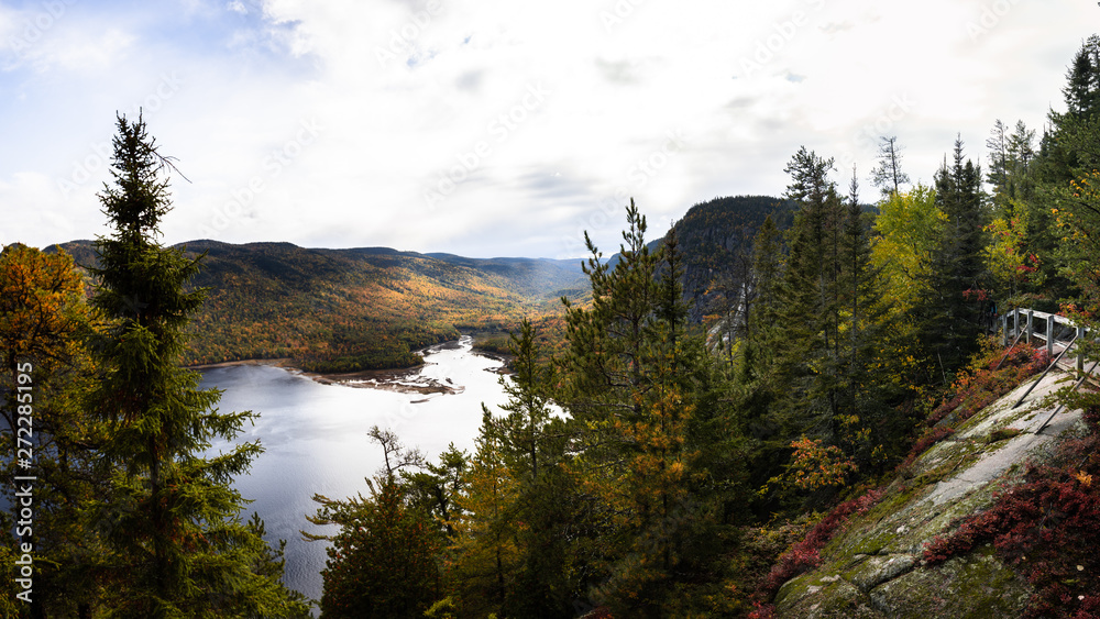View of the Sagenay fjord in the forest View of the Sagenay fjord in the forest