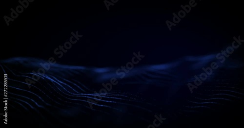 Abstract Blue Strings as Particle Wave 3D Rendered Wallpaper Animation Video.