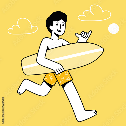 Cartoon surfer dude