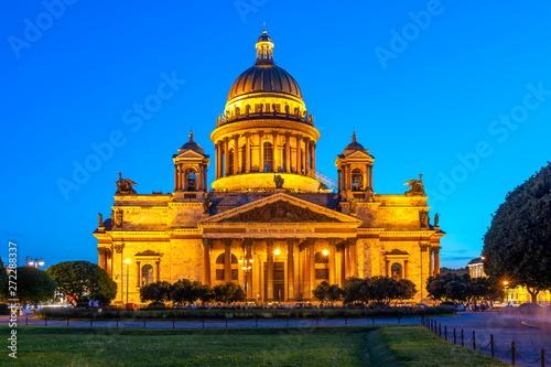 St. Isaac's Cathedral at white night, Saint Petersburg, Russia