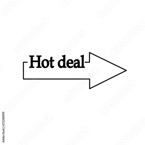 Hot deal icon arrow pointer illustration line